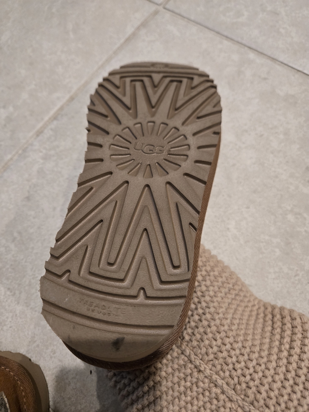 UGG Tan Knit Button Boot - Picture 4 of 5